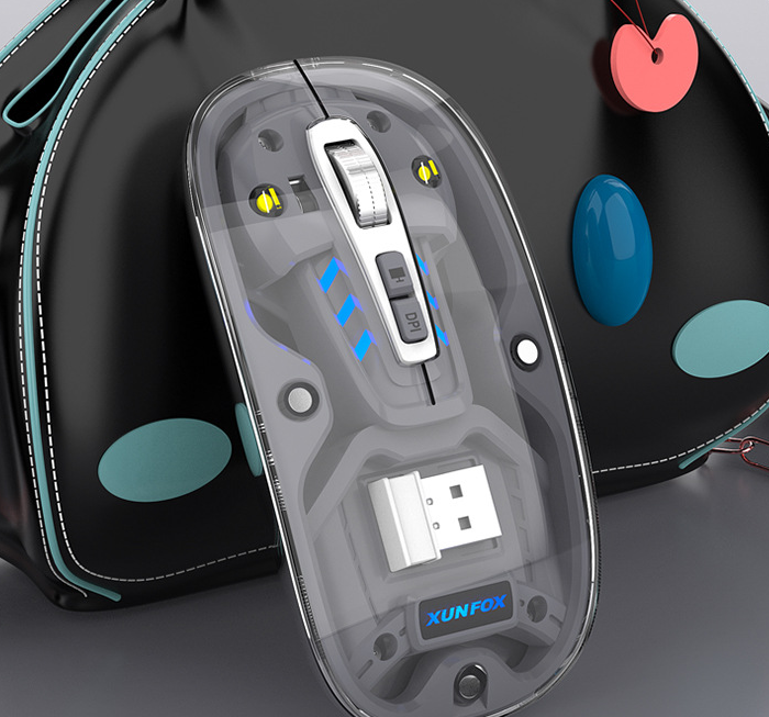 Bluetooth wireless transparent mouse mute dual-mode desktop computer laptop office business USB