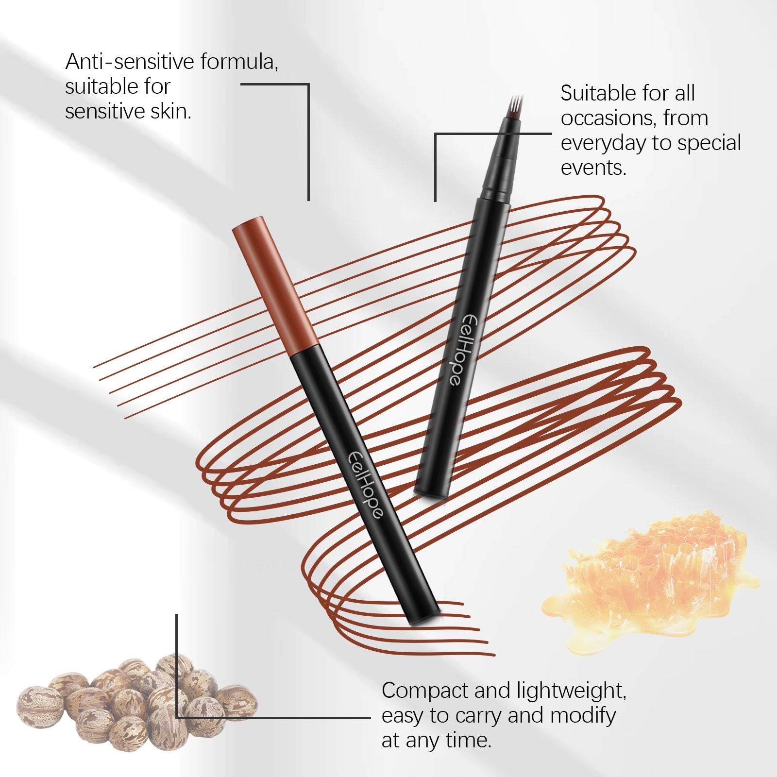 EELHOPE Four Claw Eyebrow Pencil Wild Eyebrow Embellishing Eyebrow shape delicate and easy to use non-smudging natural shaping eyebrow pencil