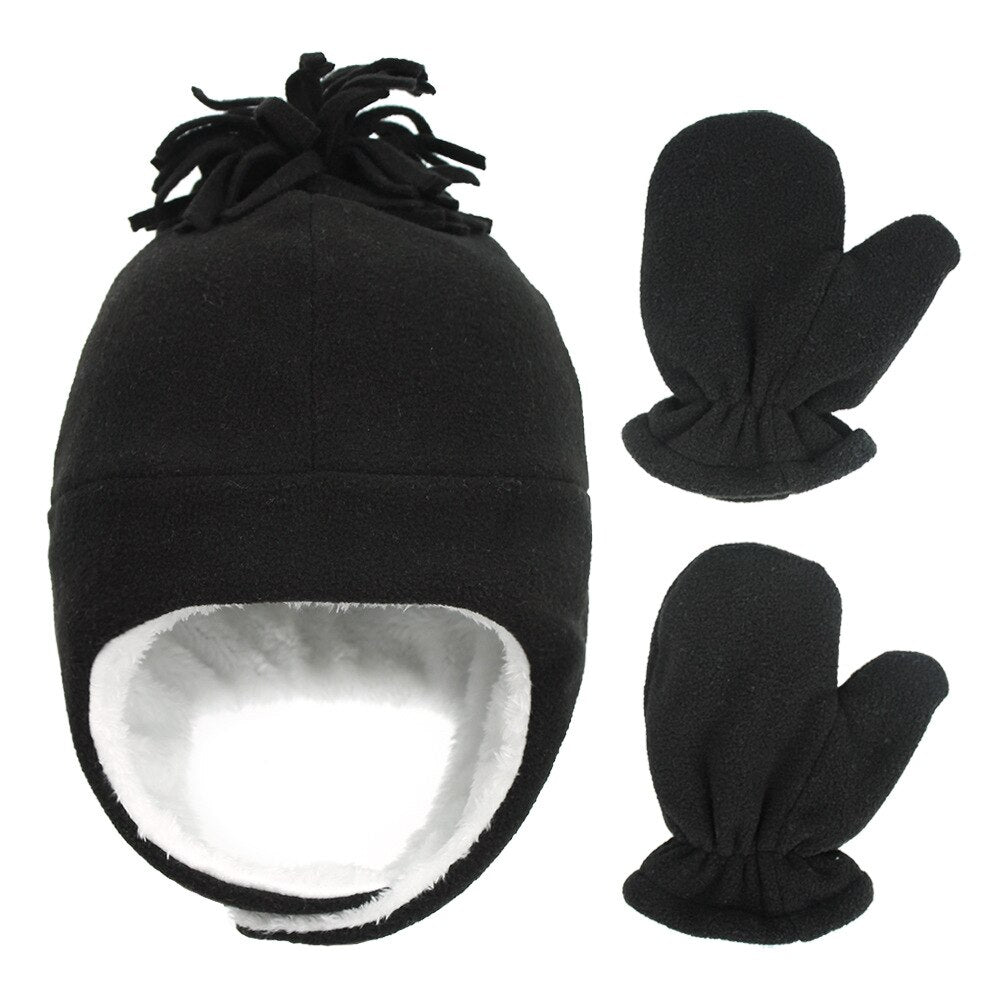 Hat Baby Boy Gloves Set Beanie Newborn Photography Accessories Children's Cap With Ears