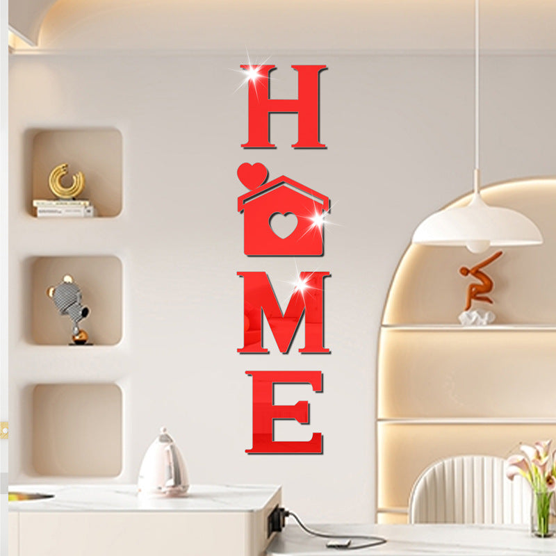 Acrylic Mirror Stickers: Home House Love Combo Bestseller Shein Soft Mirror Decorative Wall Stickers with Letter Hearts