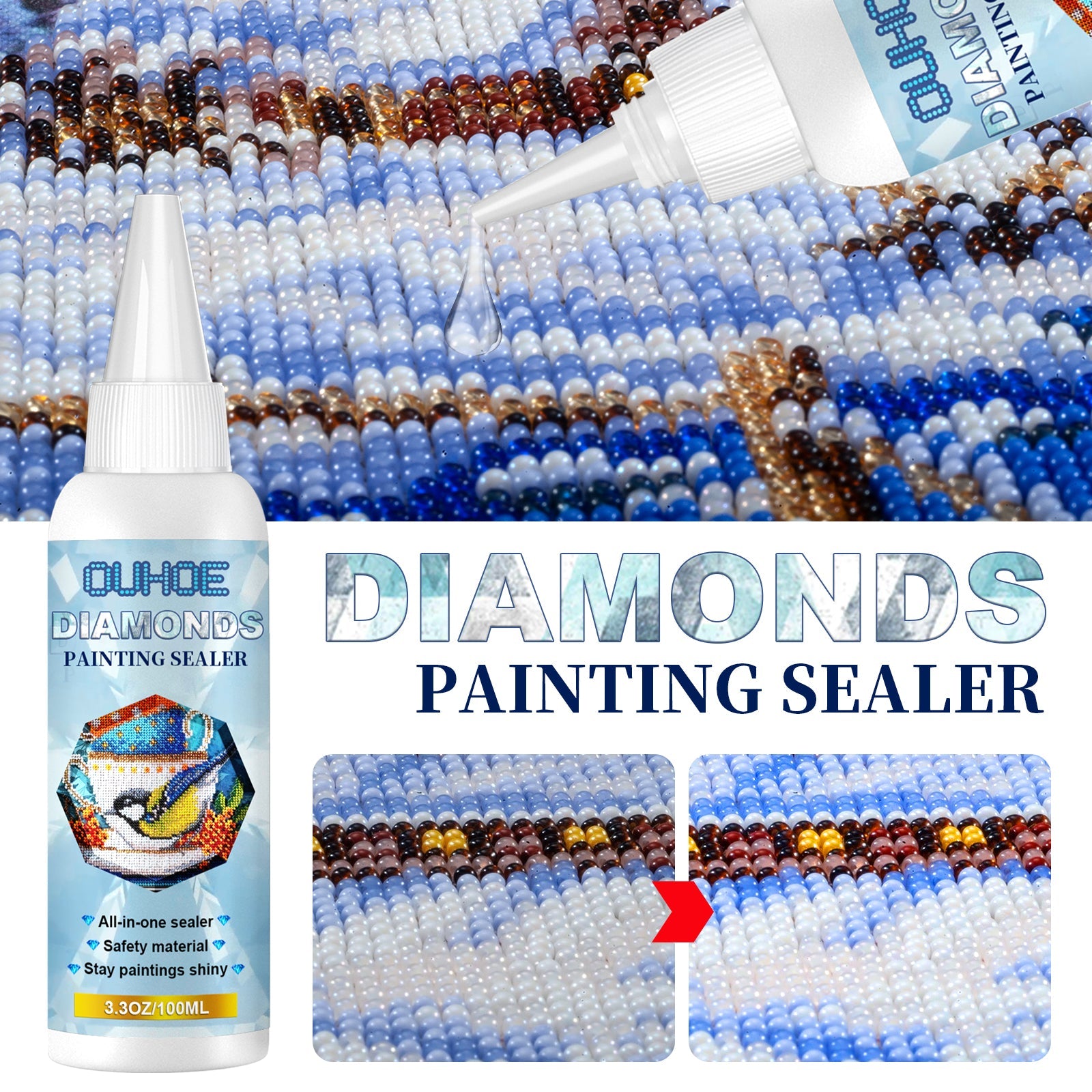 Diamond Painting Sealant, Diamond Painting Oil Painting Protective Adhesive 5D Diamond Painting Puzzle Sealant