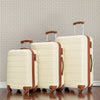 Antique White 3 Piece Luggage Set Hardside Spinner Suitcase with TSA Lock 20