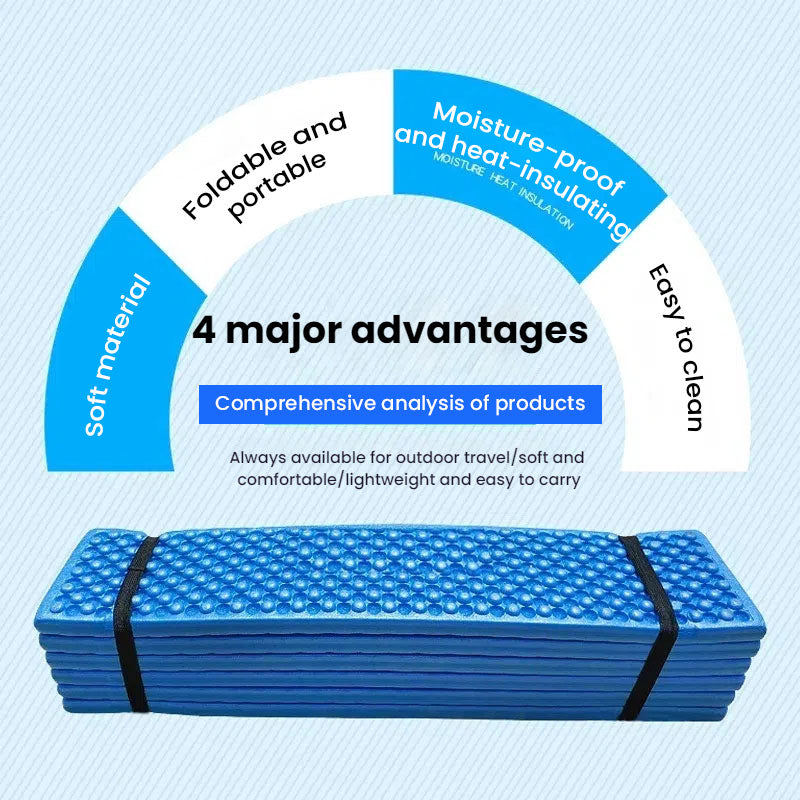Thicken Egg Mattress. Foldable Camping Pad with Aluminum Membrane for Moisture-Proof. IXPE Foam Pad