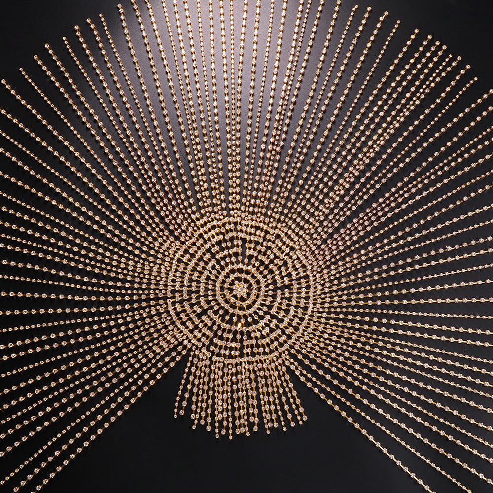 Exaggerated long flowing Su hair chain nightclub stage performance rhinestone hair accessories European and American headwear hair chain