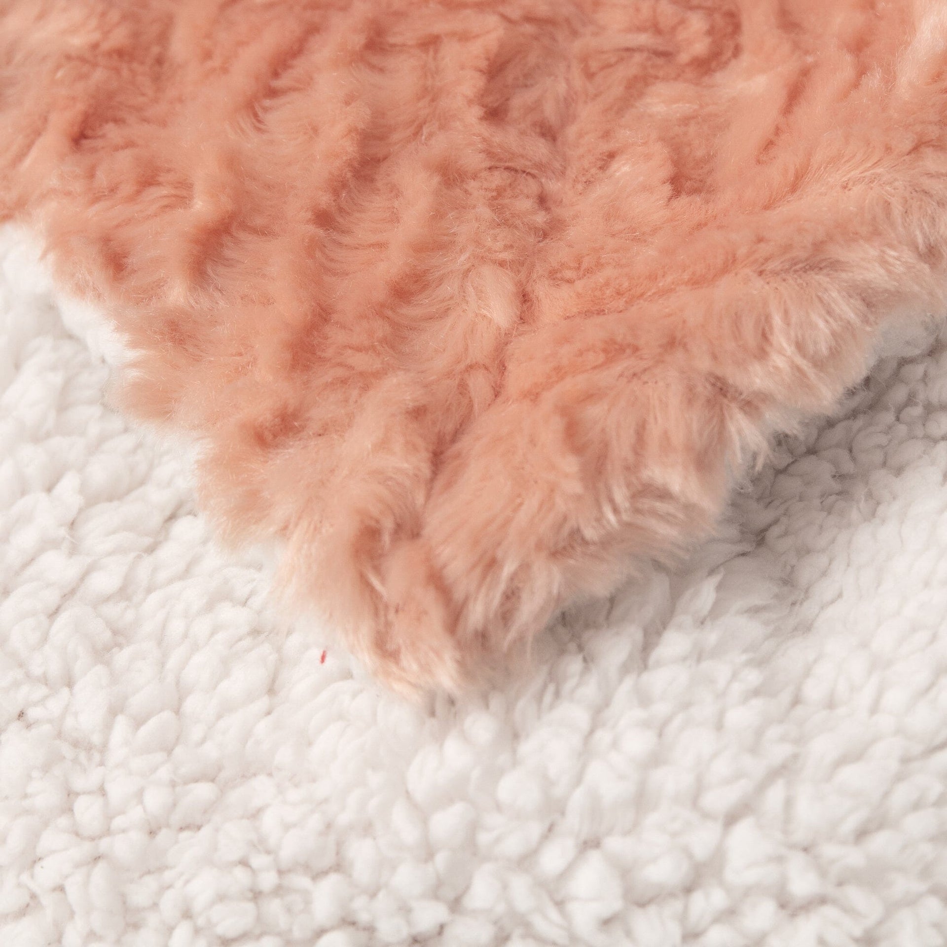 DaDa Bedding Coral Peach Rose Faux Fur Throw Blanket - Dreamy Geometric Embossed Sherpa Backside - Super Soft Warm Cozy Plush Fluffy