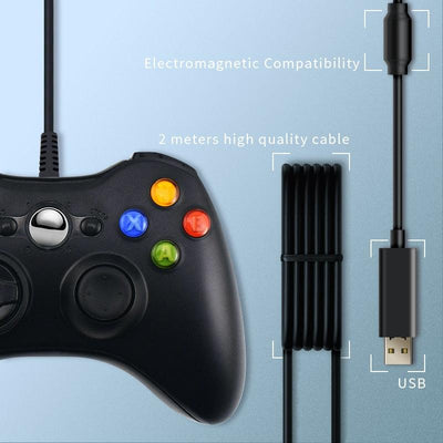 DATA FROG USB Wired Gamepad for Xbox 360 /Slim Controller for Windows 7/8/10 Microsoft PC Controller Support for Steam Game