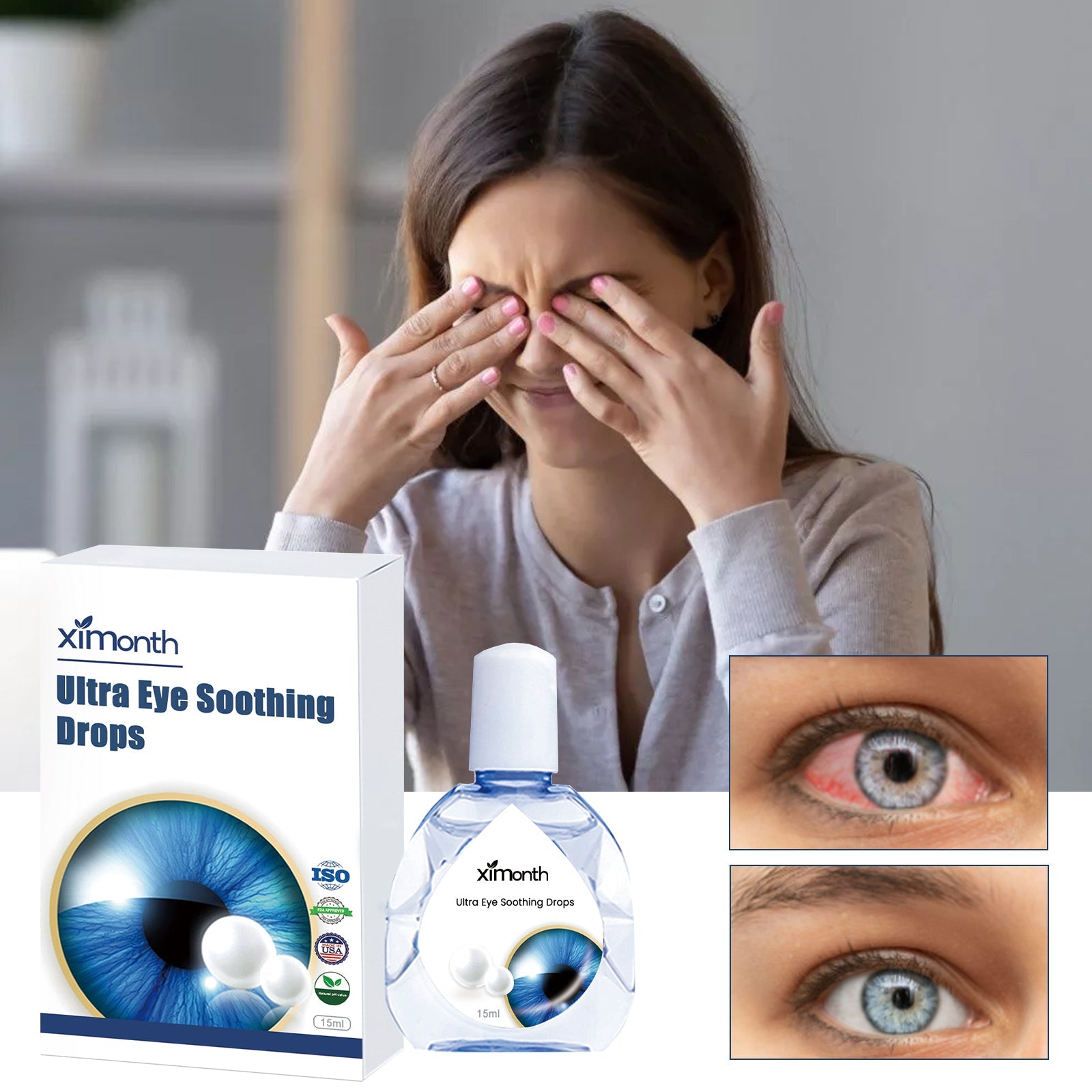 Ultra Eye Soothing Drops, Relief Red Eye Dry Eye Blurred Eye Fatigue Eye Drops