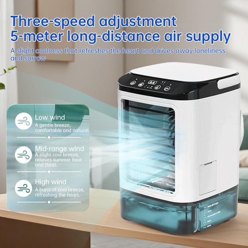 3-speed Portable Mini Air Cooler (900ML Tank) - Fan & Humidifier. For bedroom/office.