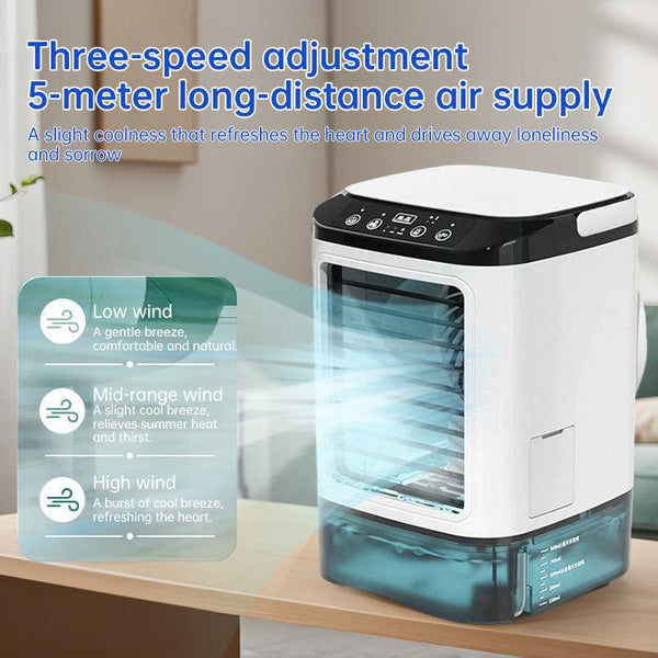 3-speed Portable Mini Air Cooler (900ML Tank) - Fan & Humidifier. For bedroom/office.