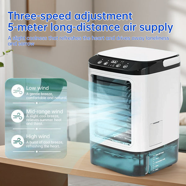 3-speed Portable Mini Air Cooler (900ML Tank) - Fan & Humidifier. For bedroom/office.