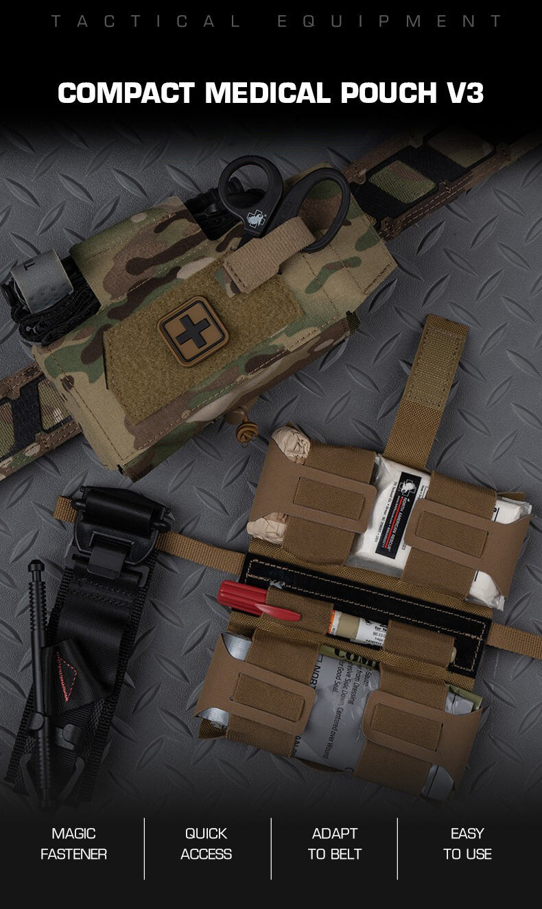 Compact Trauma Bag V3 GEN3 Style Agilit MD2 IFAK Tactical Medical First Aid Bag for Hunting Vest Plate Carrier Belt