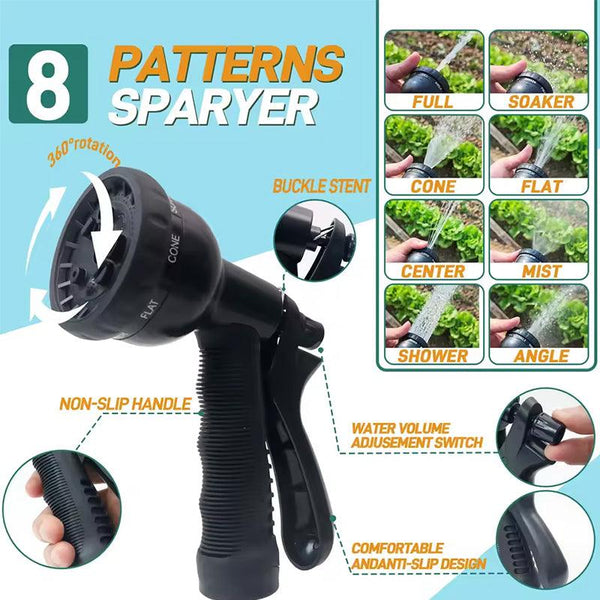 100 - ft Expandable Garden Hose with Nozzle. Light, Durable & Kink - Free for Car Wash & Outdoor Watering