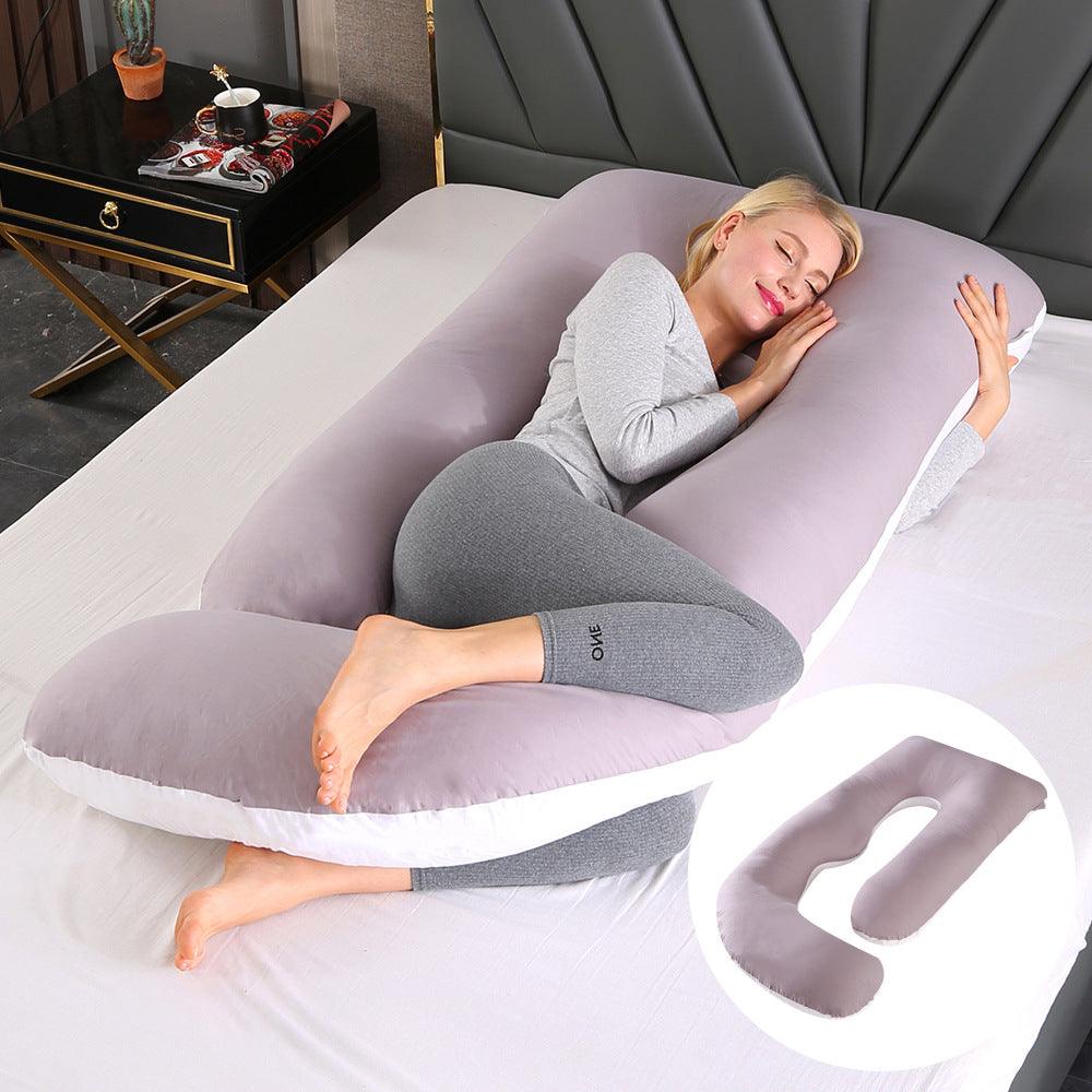 Pregnant women's pillow waist protection side sleeping slope pillow J-shaped pregnancy sleeping pillow