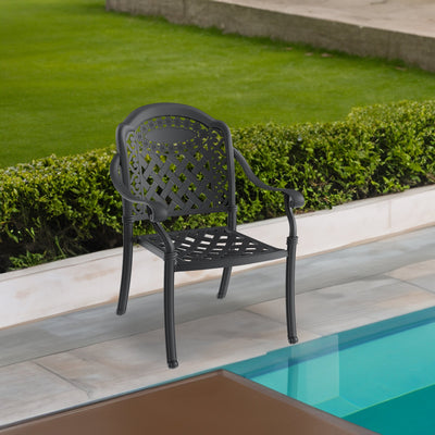 (Cushions In Random Colors)5-Piece Set Of Cast Aluminum Patio Furniture With Cushions