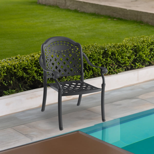 (Cushions In Random Colors)5-Piece Set Of Cast Aluminum Patio Furniture With Cushions - Gifts for You 'n Me