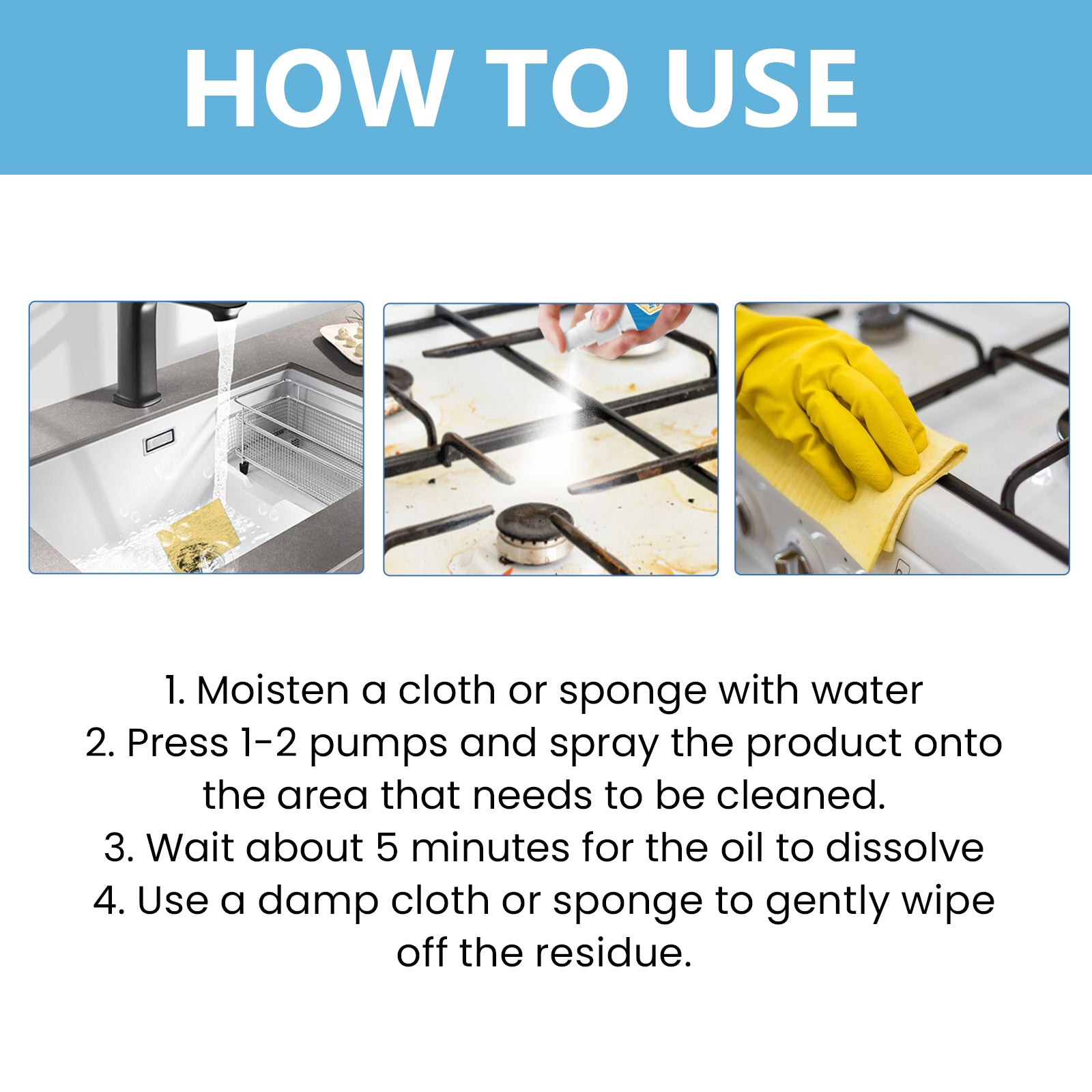 Oil Stain Remover, Kitchen Range Hood Stove Wash Basin Heavy Oil Stain Dirt Cleaner Oil Clean