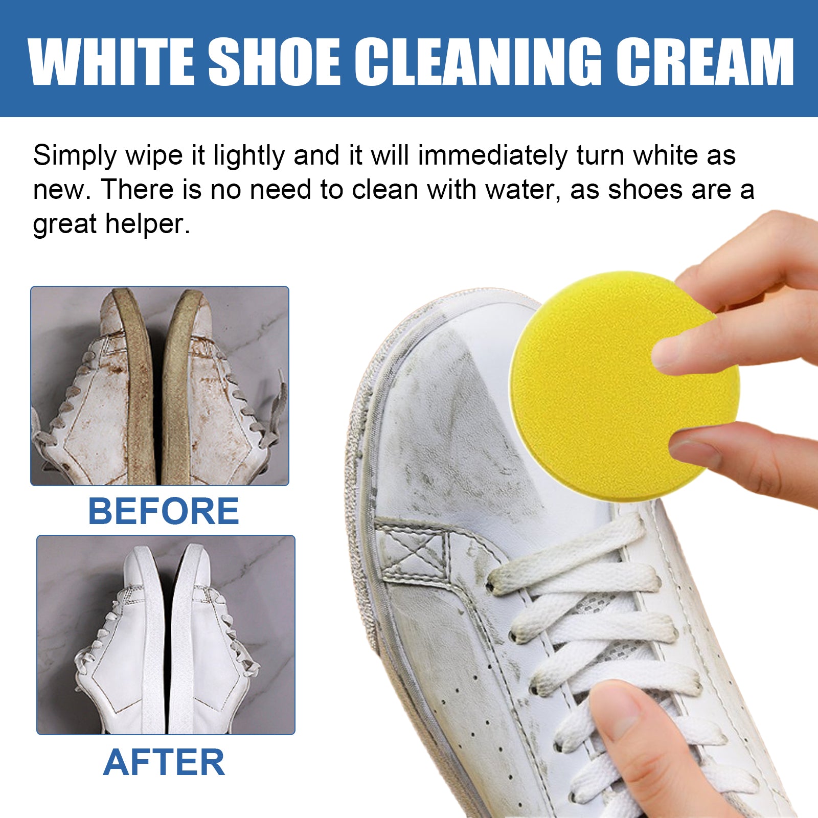 Little White Shoes Cleaning Cream, Little White Shoes Clean Stains Shoes Edge Yellow Free Wash Whitening Cleaning Cream
