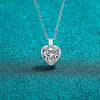2 Carat Moissanite 925 Sterling Silver Heart Shape Necklace