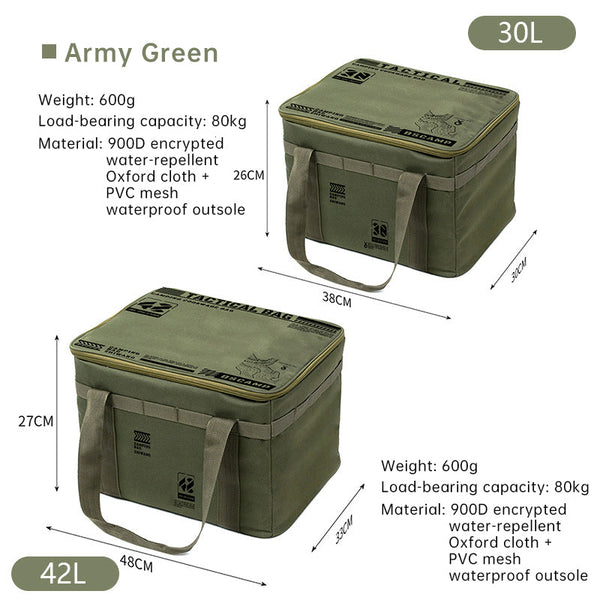 Outdoor storage bag, large - capacity foldable storage box, camping gear for picnic, portable, water - resistant