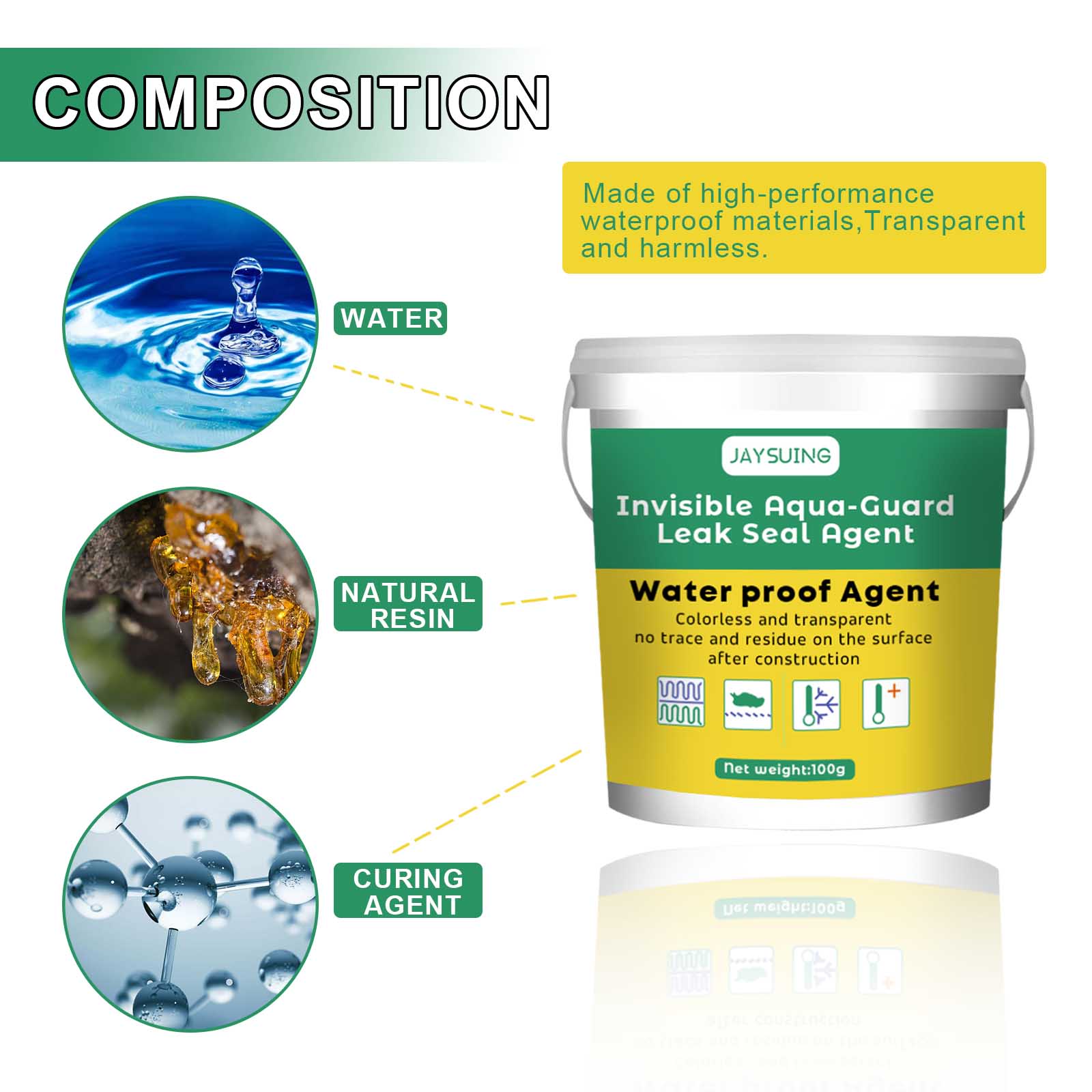 Leak-Proof Sealant, Balcony Roof Waterproof And Leakproof Kitchen Toilet Brick Waterproof Paint