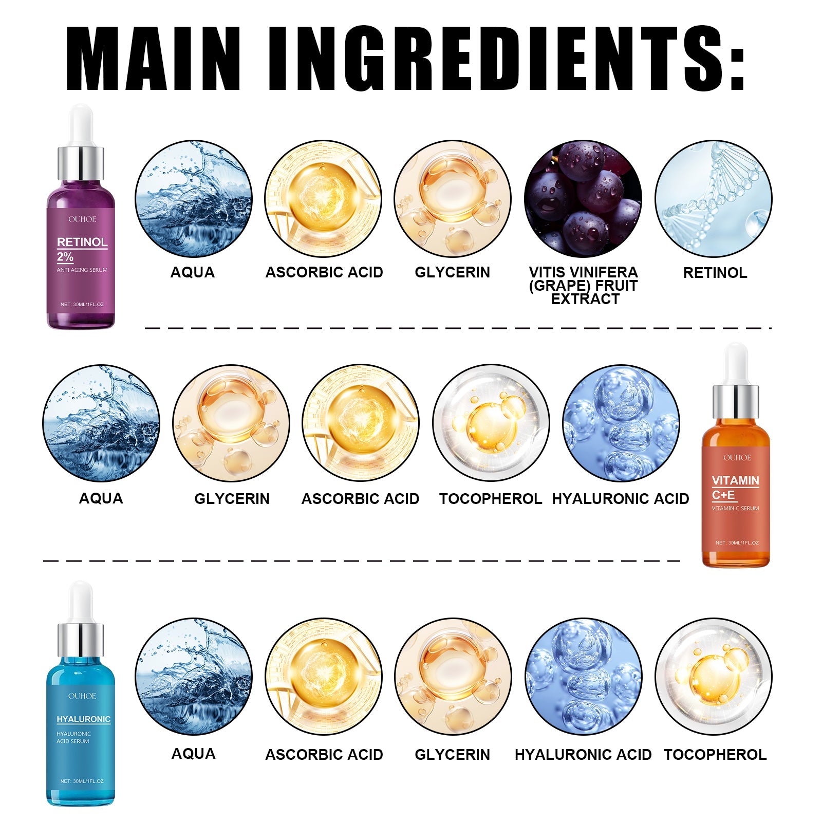 Grape Fruit Essence, Moisturizing, Tender, Firming, Smoothing, Fine Lines And Anti-Wrinkle Skin Care Essence