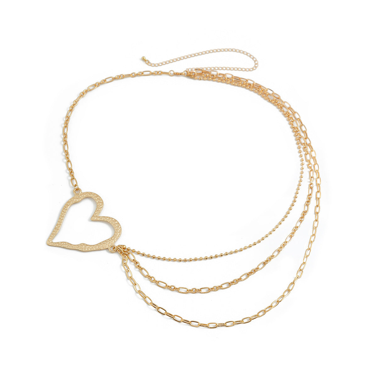 Sweet Cool Ins Exaggerated Big Love Waist Chain Female Personality Metal Thin Chain Body Chain