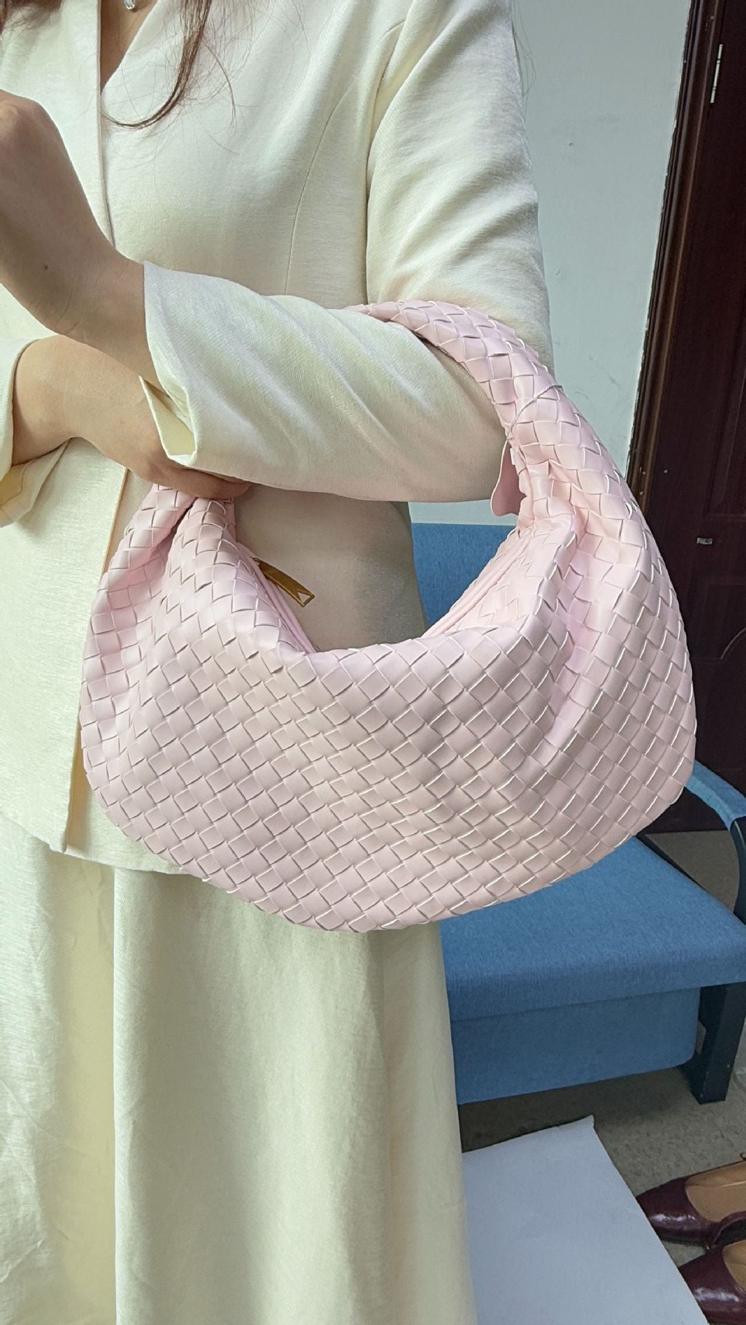 Large size women's woven bag large capacity hand-held armpit bag women's bag