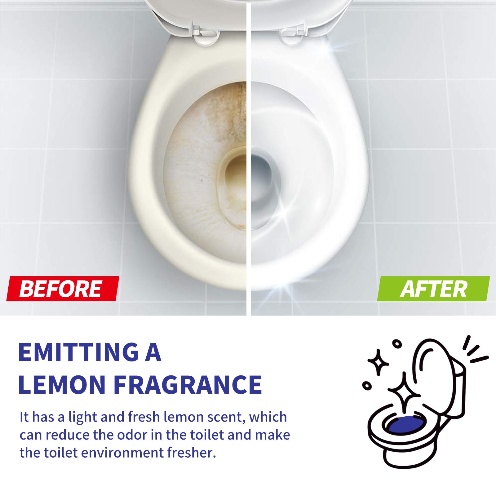Toilet Cleaner, Clean Toilet Urine Stains And Dirt Remove Odors Household Toilet Cleaner