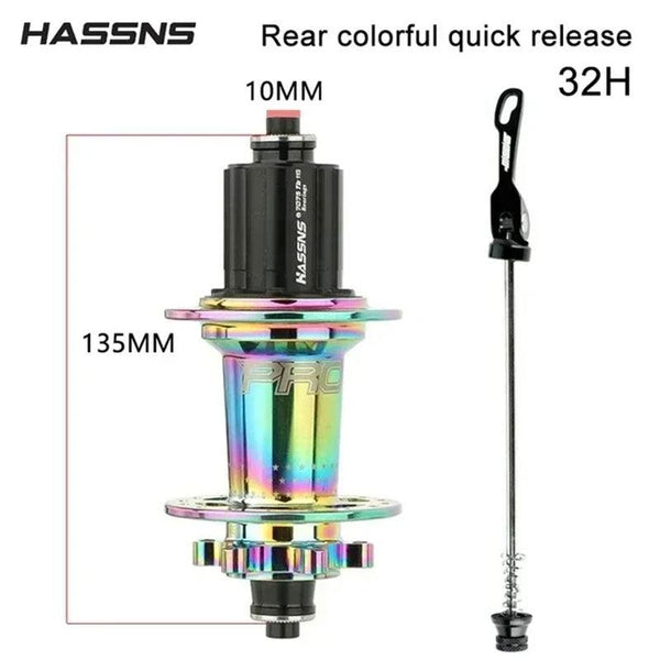 HASSNS PRO7 MTB Hub 32 Holes Bearing Bike Freehub Rear Hub Quick Release 32H Four Palin 7 8 9 10 11 12 Speed 6 Pawl Hubs