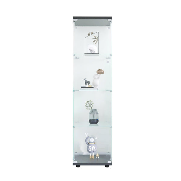 4 glass display cabinets with door shelves, floor standing antique bookshelf, 64.7 
