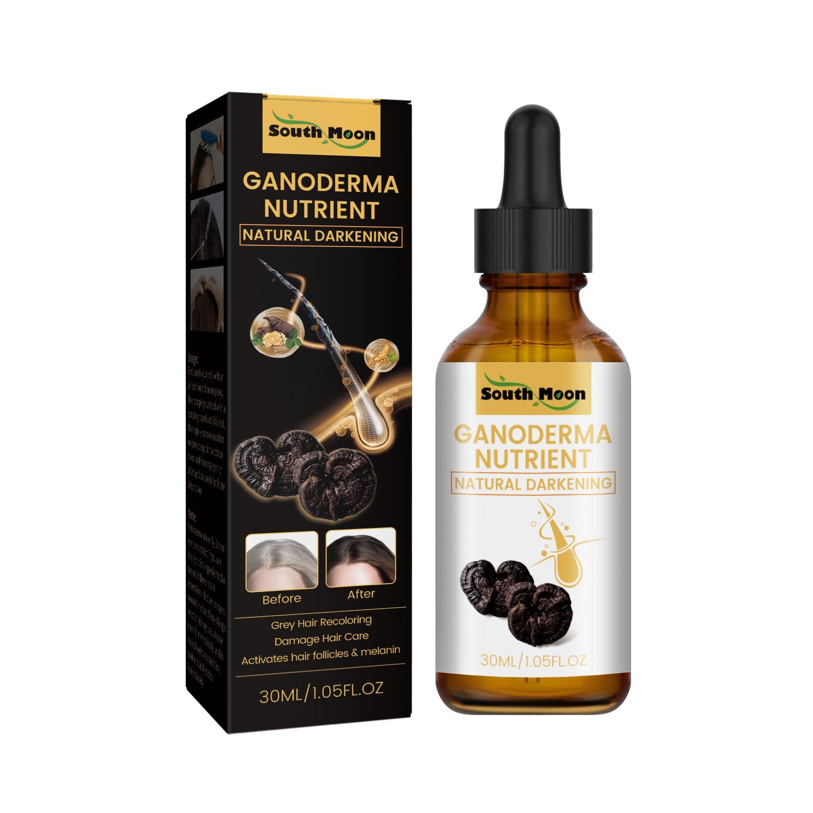 Black Ganoderma Lucidum White Black Black Hair Nourishing Hair Nourishing Hair Moisturizing Hair Repair Massage Essence