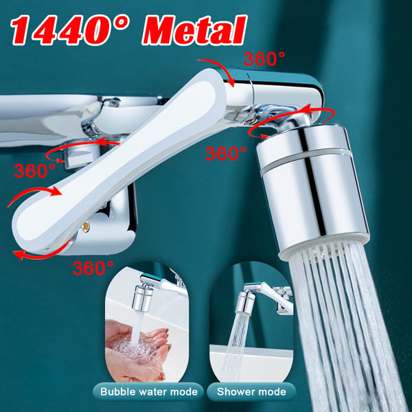 1080 °/1440 ° New Mechanical Arm Double Outlet Bubbler Universal Extension Faucet Splash Proof Washing Faucet Extender