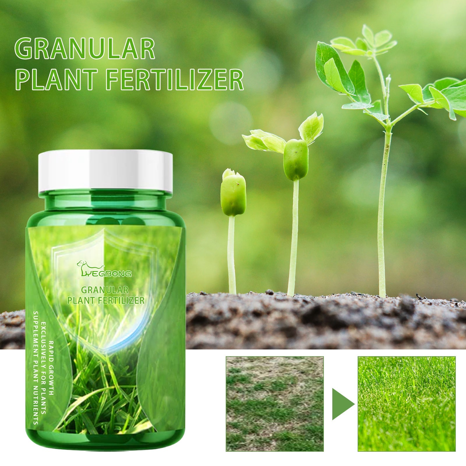 Plant Nutrient, Flower Pot Lawn Green Leaf Plant Fertilizer Root Growth Nutrient
