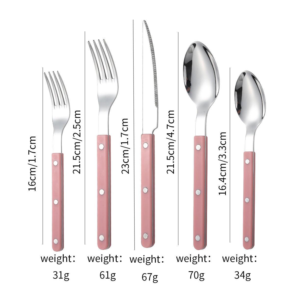 French Rivet ABS Handle Hotel Western Tableware Steak Knife Butter Knife Set