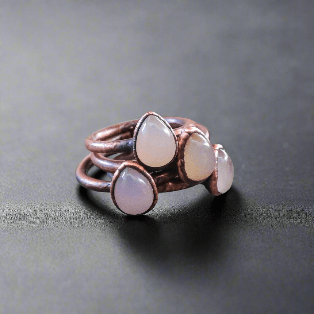 Copper Pink Chalcedony Ring - Soft Love Energy | By Blackbird & Sage