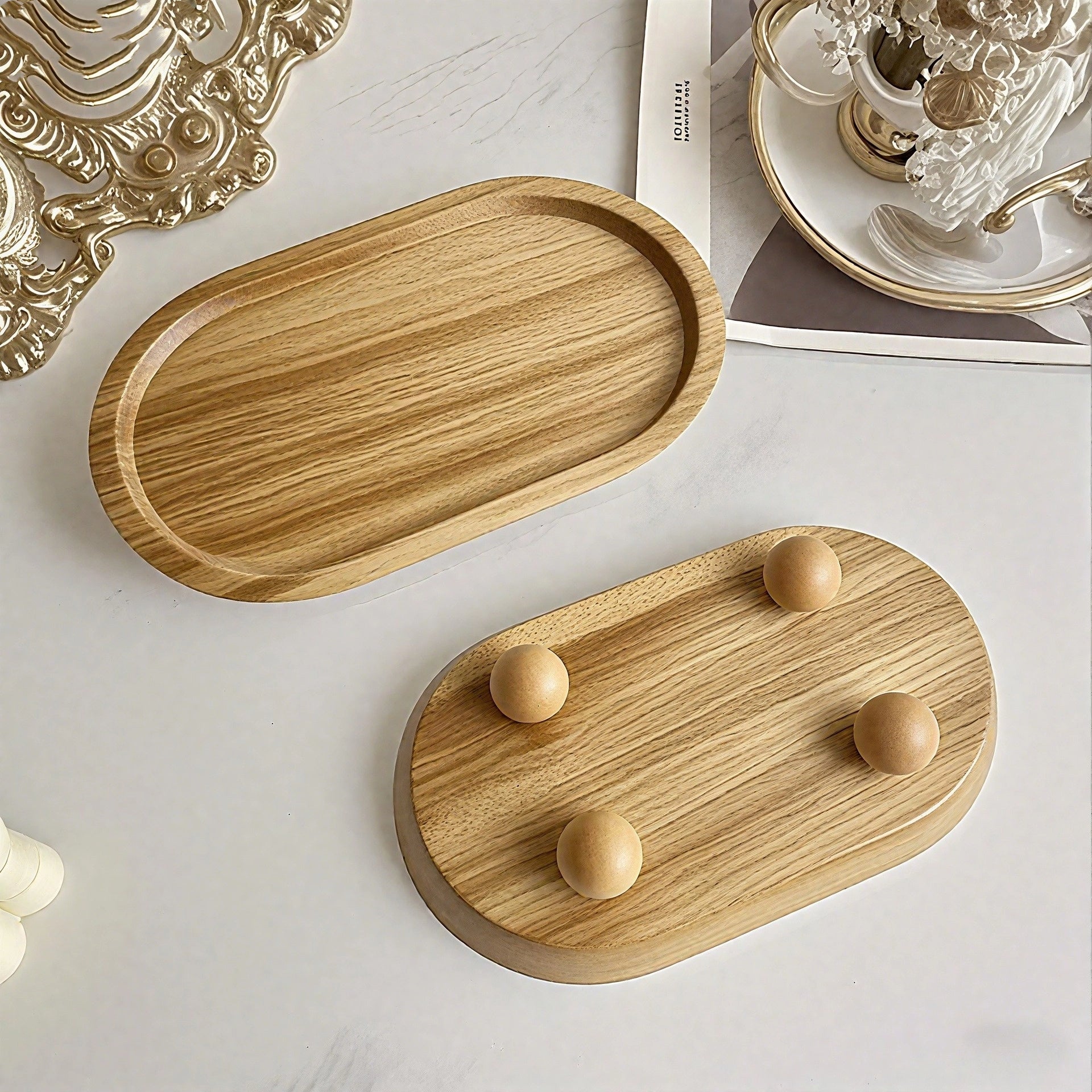 Acacia wooden fruit tray cake plate decoration Dim sum kitchen plate