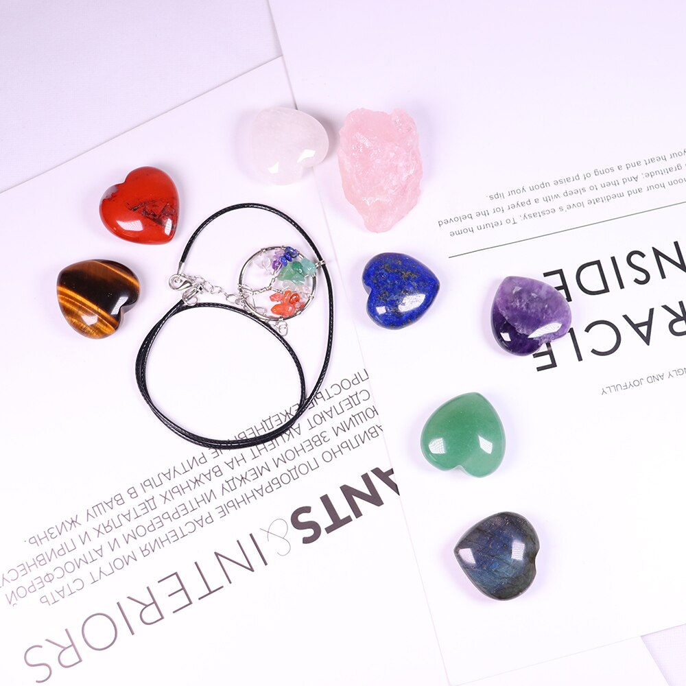 Natural crystal quartz Seven Chakra Crystal Love gemstone Healing stone mineral specimen box Collection