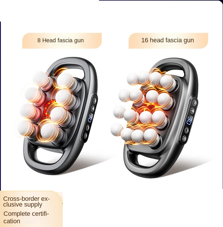 Cross-border Exclusive 16-Head Muscle Gun Multi-Head Strong Power Deep Tissue Massage English Version