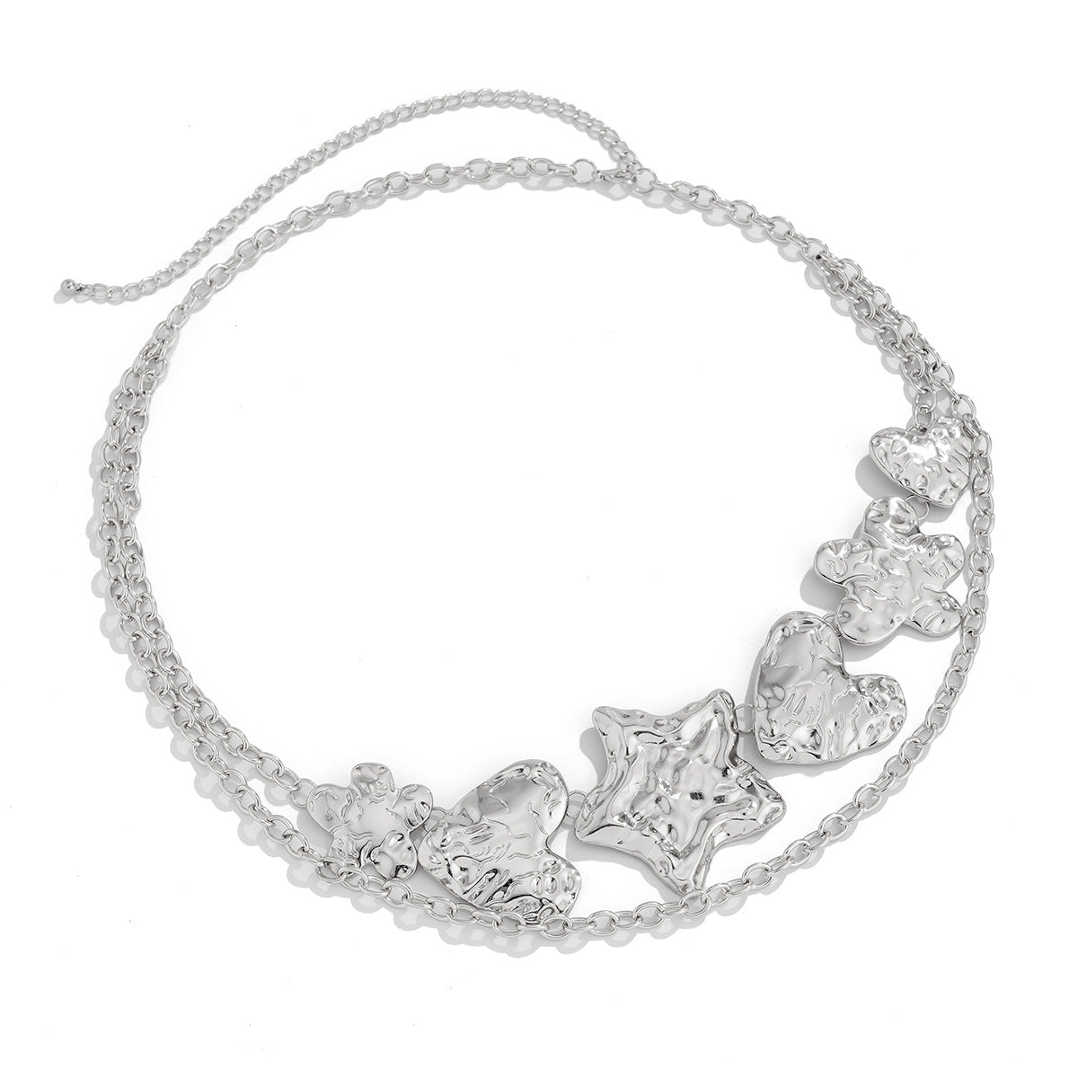 Punk exaggerated big heart metal style body chain sexy starfish waist chain