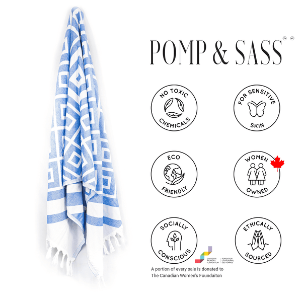 Turkish Towel | Single Set | Blue + White