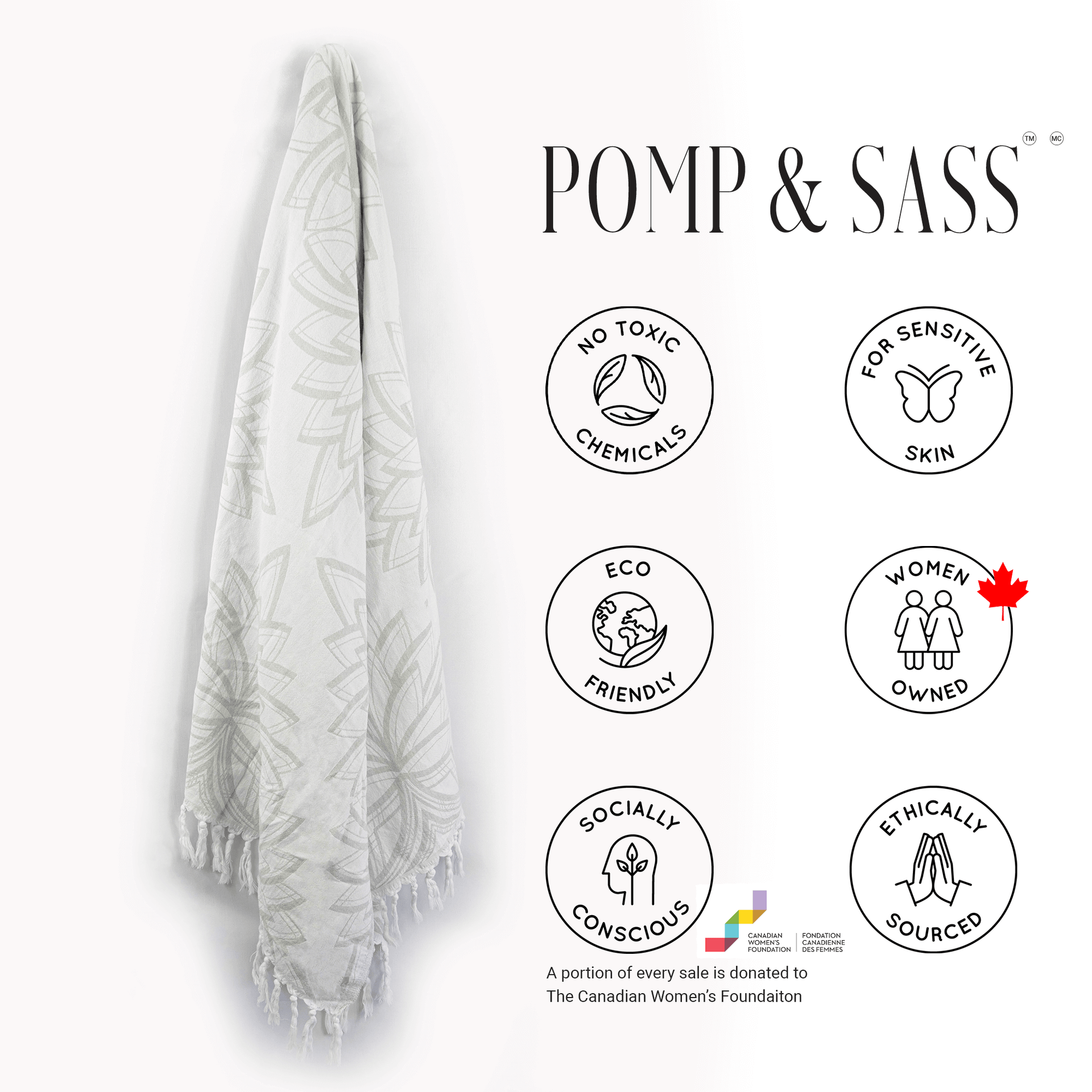 Turkish Towel | Body Towel | Grey + White