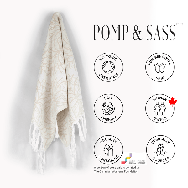 Turkish Towel | Hand Towel | Oat + White