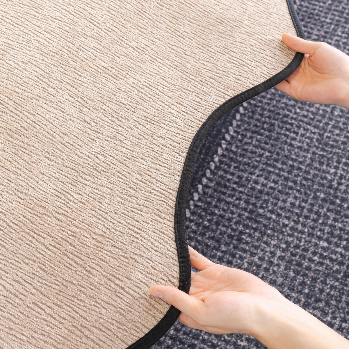 Chenille Couch Cover with Scalloped Edge, Non-Slip Modular Slipcover Sectional