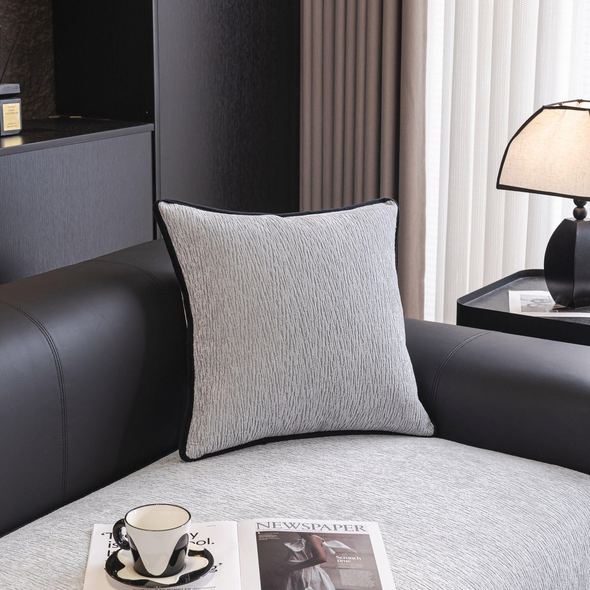 Chenille Couch Cover with Scalloped Edge, Non-Slip Modular Slipcover Sectional