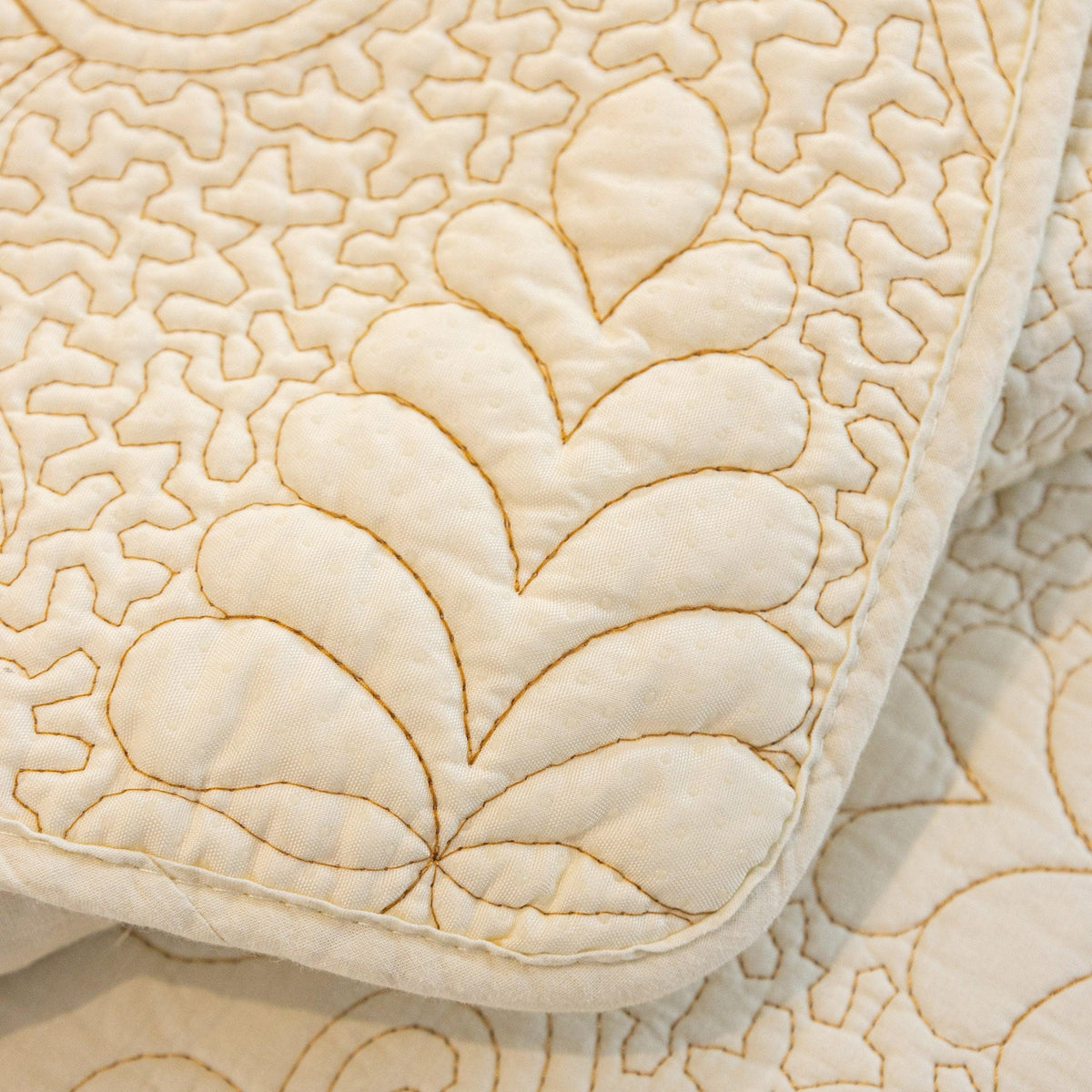 Baroque Floral Quilted Cotton Sofa Cover, Non-Slip Washable Couch Protector