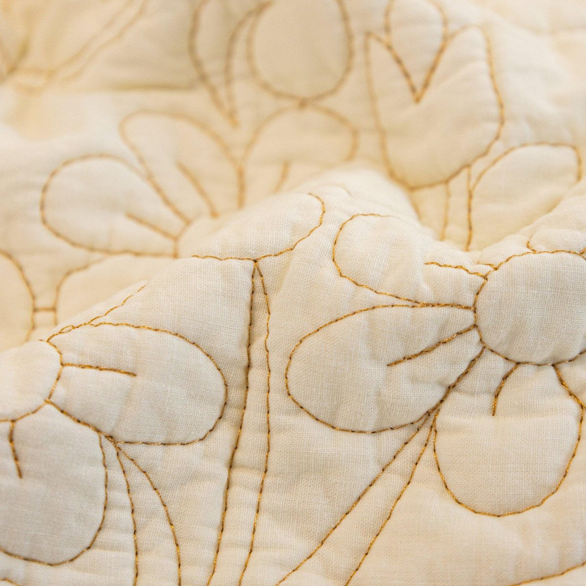 Baroque Floral Quilted Cotton Sofa Cover, Non-Slip Washable Couch Protector