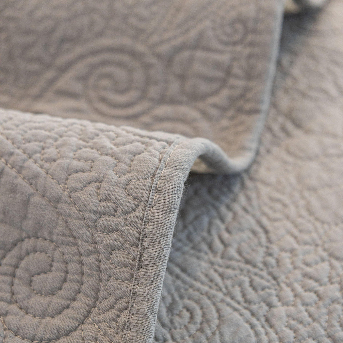 Baroque Floral Quilted Cotton Sofa Cover, Non-Slip Washable Couch Protector