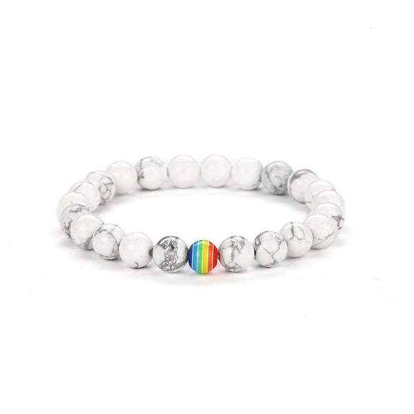 2Pcs/set White Black Couple Magnetic Bracelets Natural Stone Matching Bracelet Magnetic Beaded Bracelets Set Attraction Friendship Relationship Wish Bracelet Gift For Women Men Him Her Best Friends