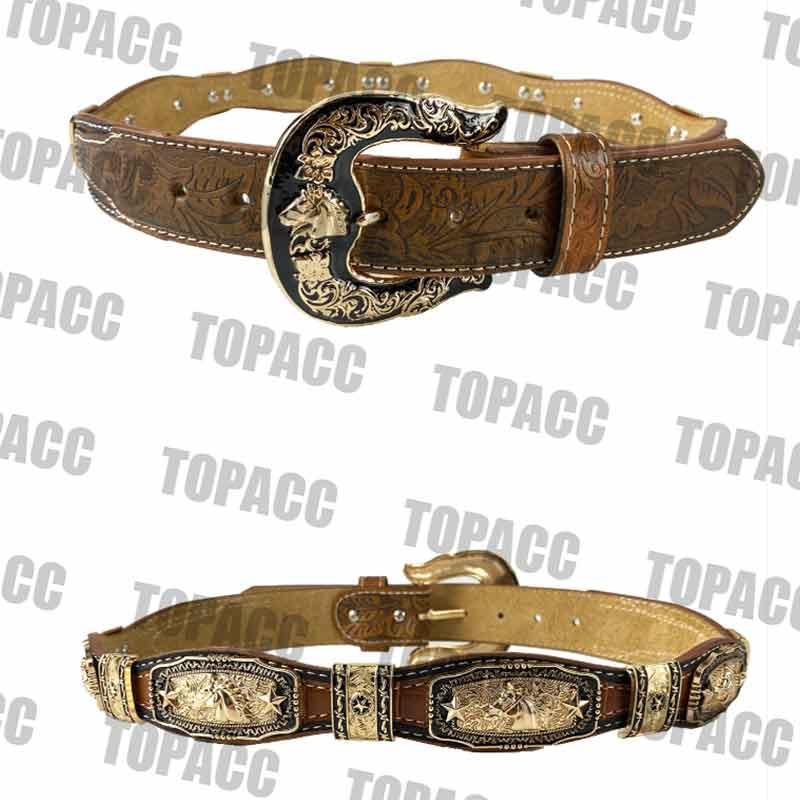 TOPACC Western Super Concho Horse Country Belts Genuine Leather - Gifts for You 'n Me