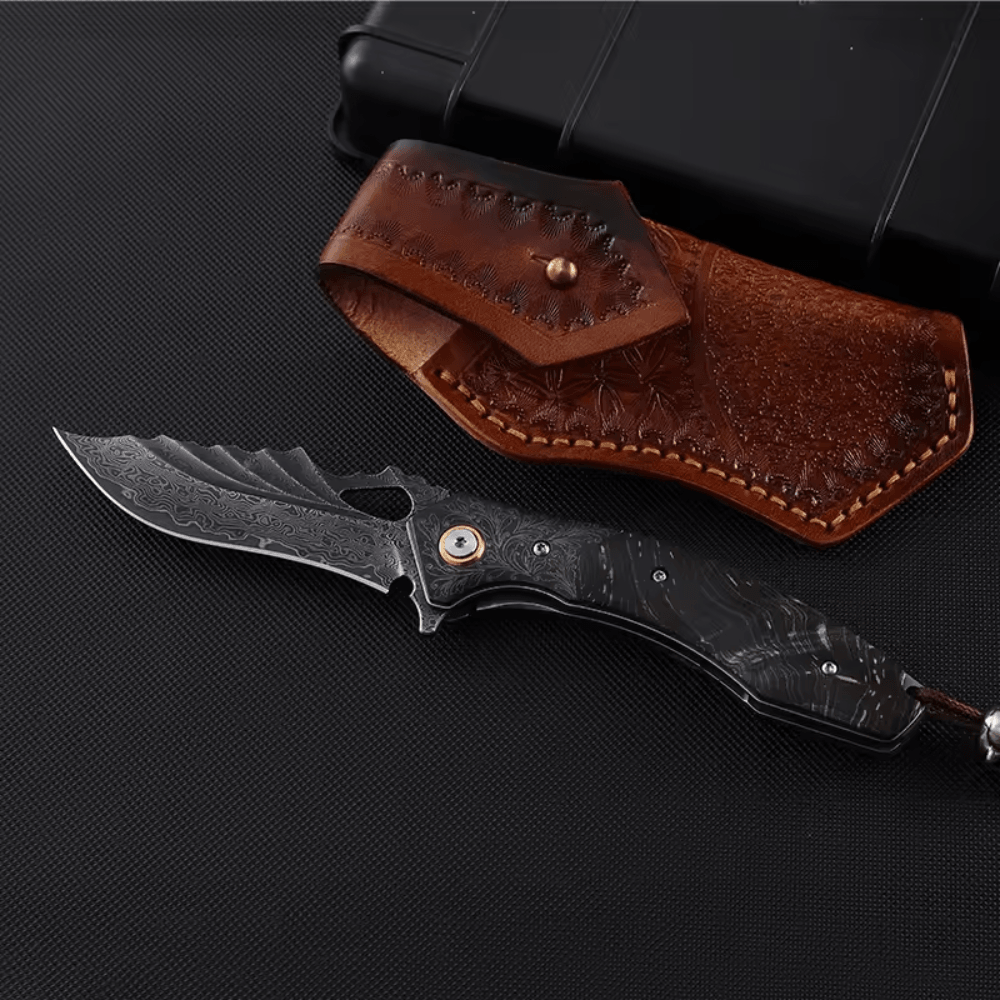 Condor VG10 Japanese Damascus Pocket Knife with Stained Maple Burl handle